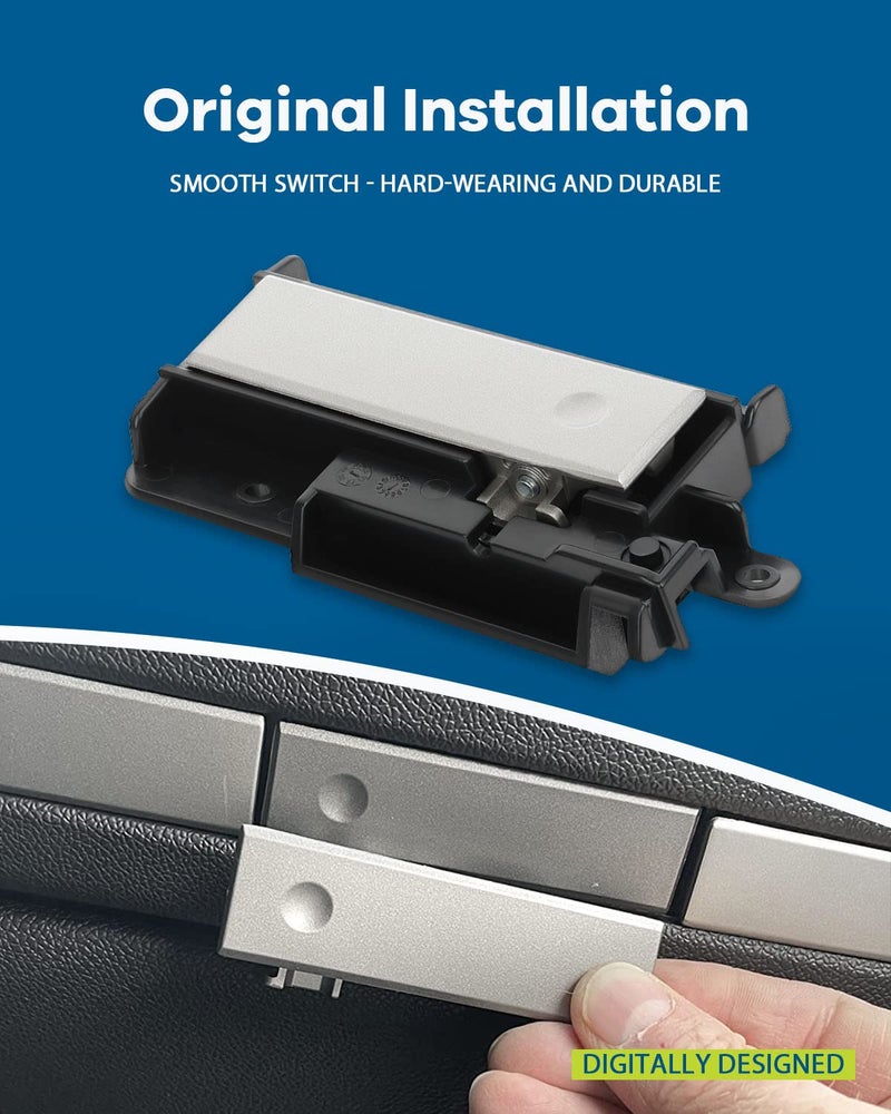 LUJUNTEC Upper Glove Box Latch Door Handle Replacement fit for 2007-2013 for Chevrolet Silverado for GMC Sierra 1500 2500 HD 3500 HD Chrome Black - Image 3